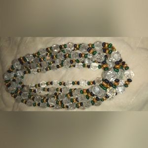 Set of 4 matching Mardi Gras beaded necklaces